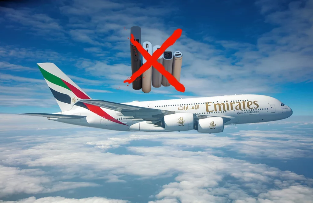 Emirates запрещает переносные зарядные устройства в самолётах